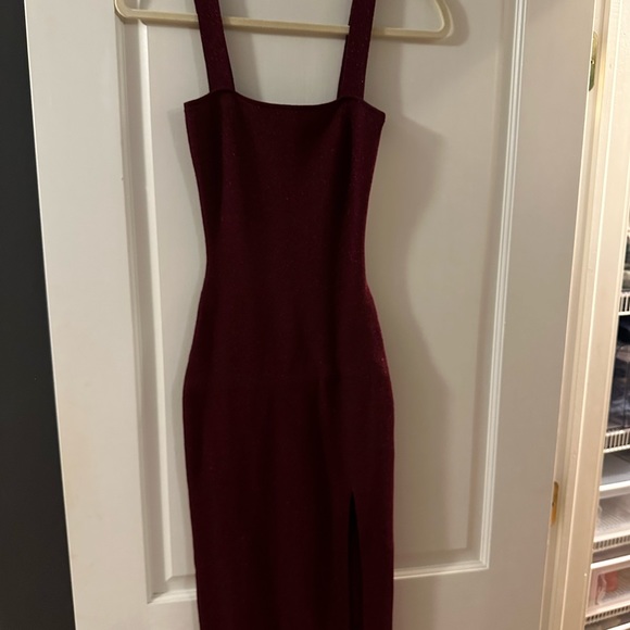 REVOLVE | Zoe Square Neck Dress | (burgundy)- SM - Picture 6 of 12